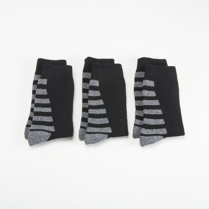 Pack x3 calcetines media caña rayas trekking