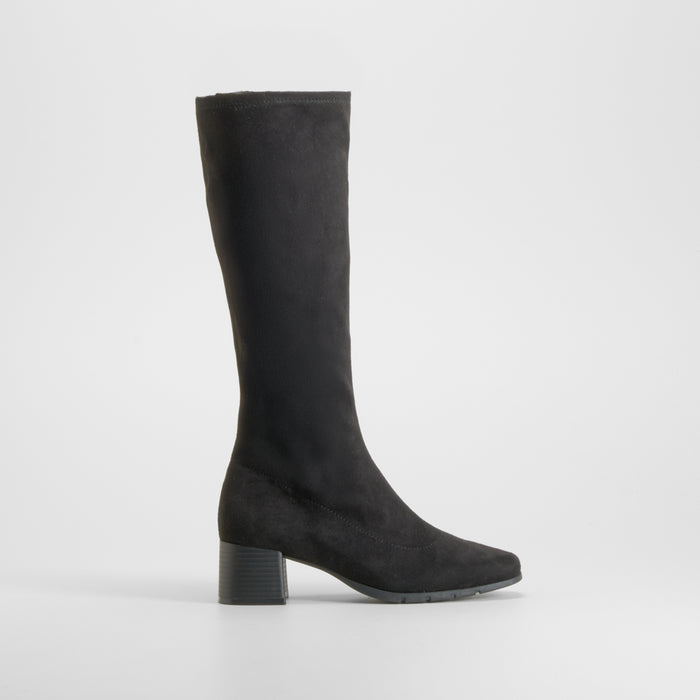 Bota tacón Double Fit elástico negra COMFEET