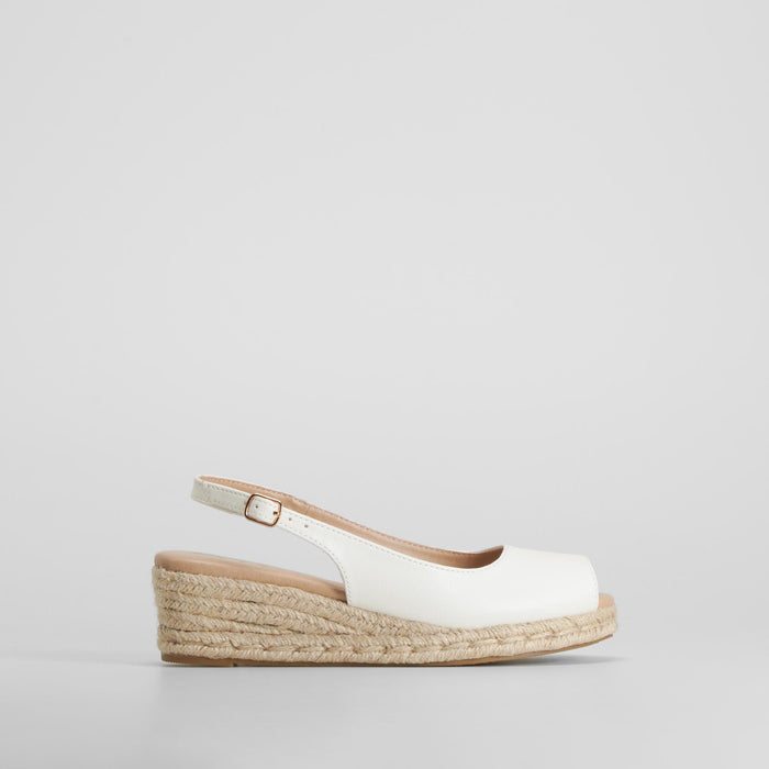 Sandalia cuña yute blanca MYSOFT