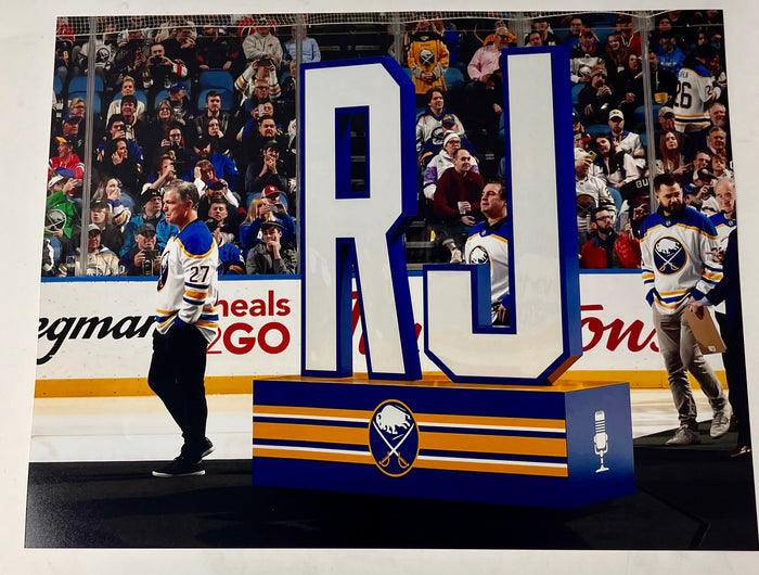 Brad May Unsigned Standing Next to RJ Display Photo