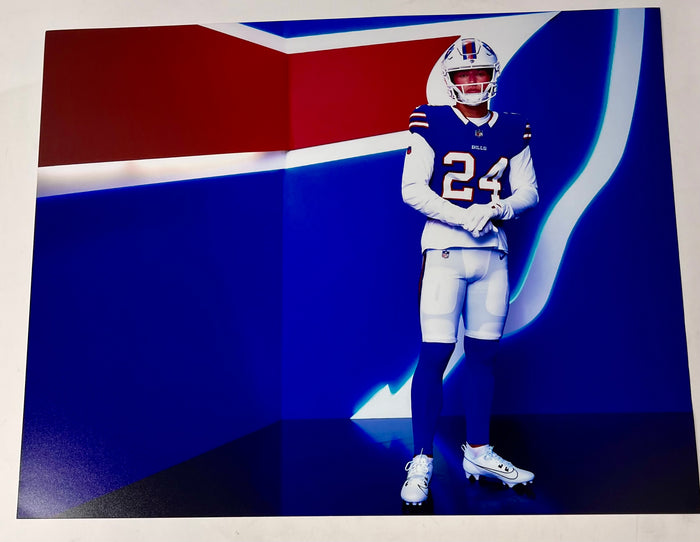 Cole Bishop Unsigned Blue and Red Background Rookie Photo Shoot Photo