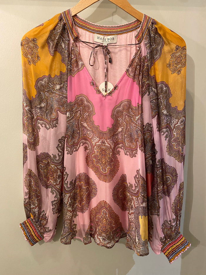 Hale Bob LS Tie Neck Top