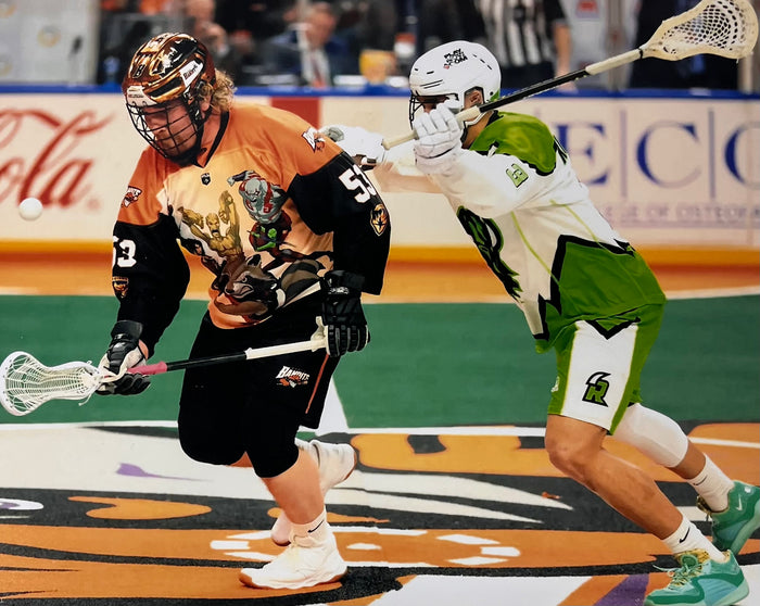 Connor Farrell Unsigned Winning Faceoff in Marvel Jersey Photo