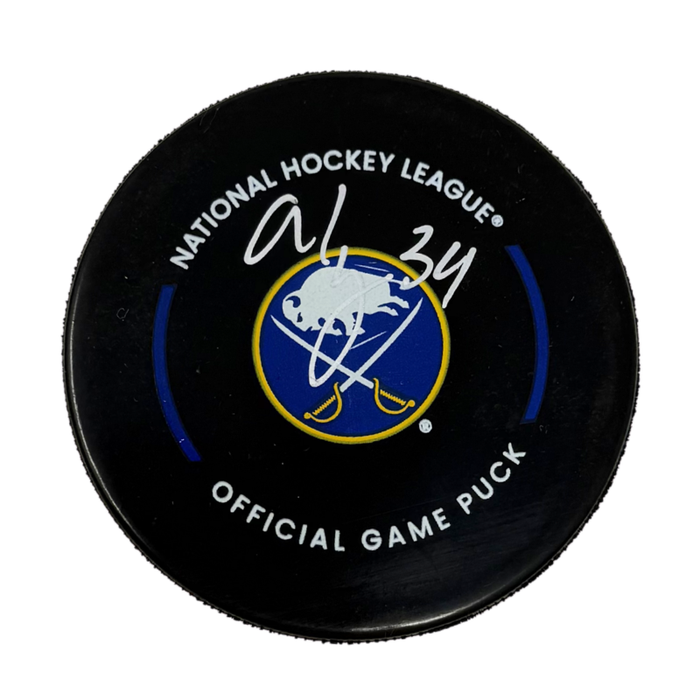 Alex Lyon Signed Buffalo Sabres Official Game Model Hockey Puck