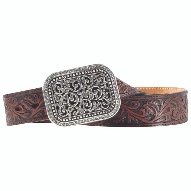 Ariat Ladies Women's Tooled Brown Leather Belt