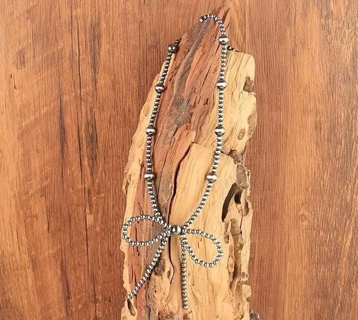 Beaded Bow Necklace