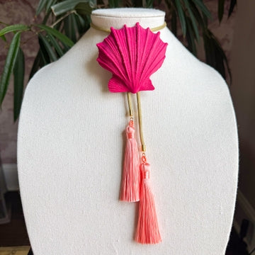 Bolo Shell Raspberry Pink with Khaki & Peach