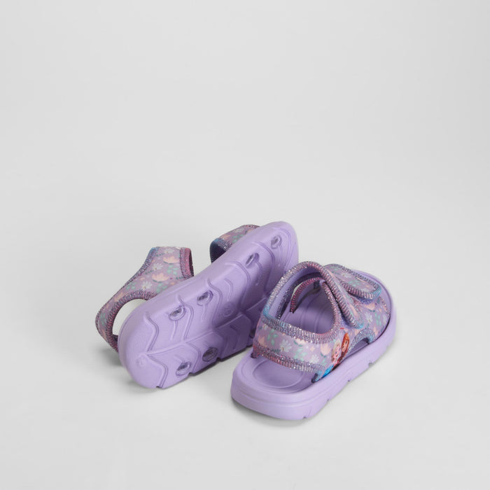 Chancla doble velcro floral morado FROZEN