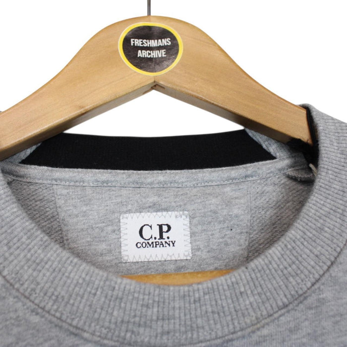 CP Company Grey Diagonal Raised Fleece Cotton Sweatshirt