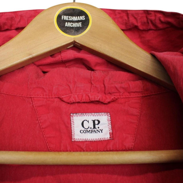 CP Company Red Full Zip Lens Hooded Jacket