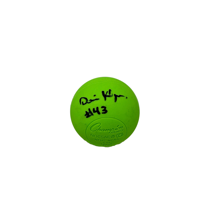 Darris Kilgour Signed Green Lacrosse Ball