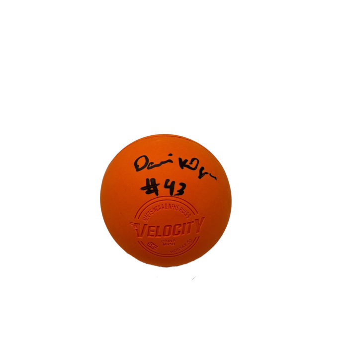 Darris Kilgour Signed Orange Lacrosse Ball