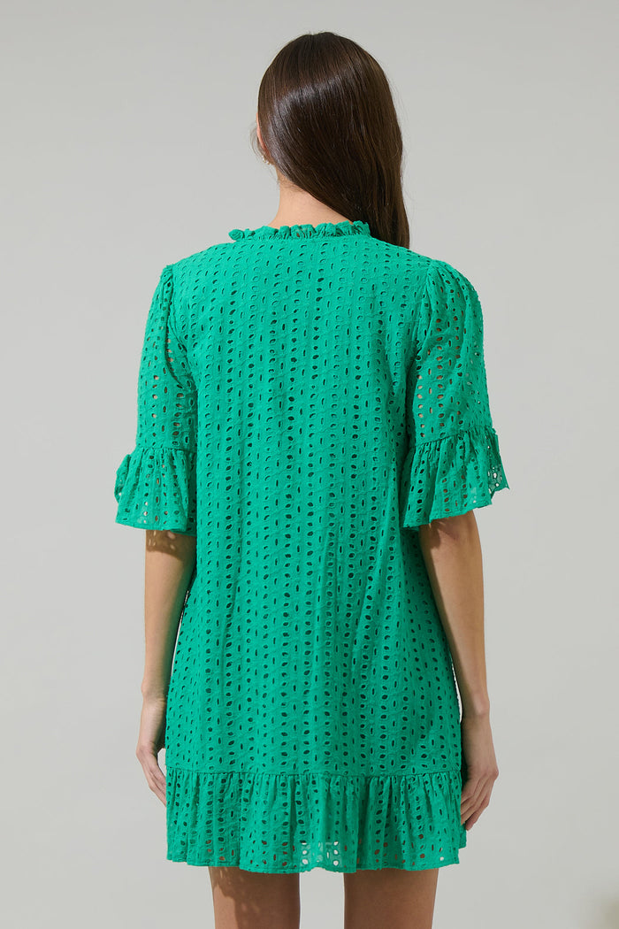 Derry Eyelet Shift Mini Dress