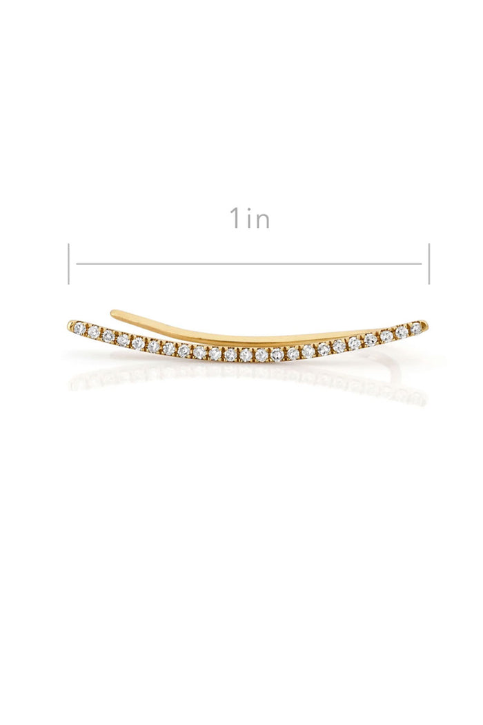 Diamond Curved Bar Ear Cuff