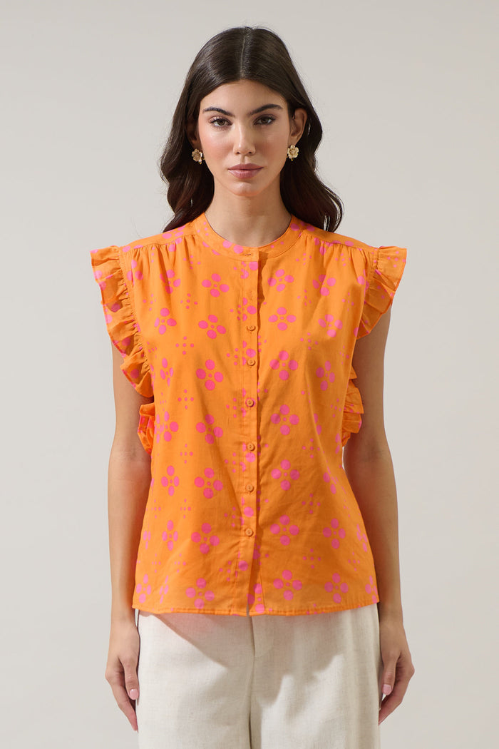 Donna Dot Hessi Button Down Top