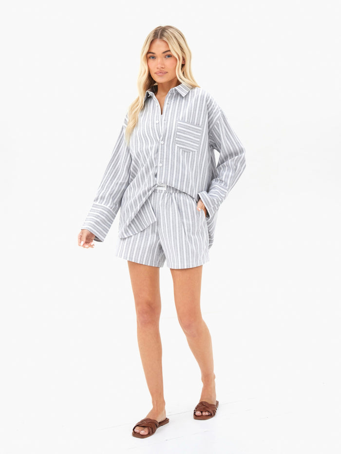 Elena Stripe Shirt - Grey