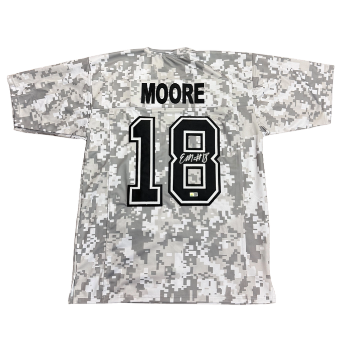 Elijah Moore Autographed Pro-Style Camo Football Jersey