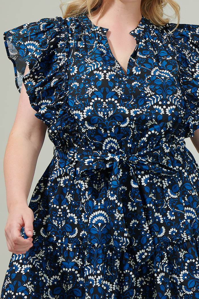 Etta Floral Ruffle Mini Dress Curve
