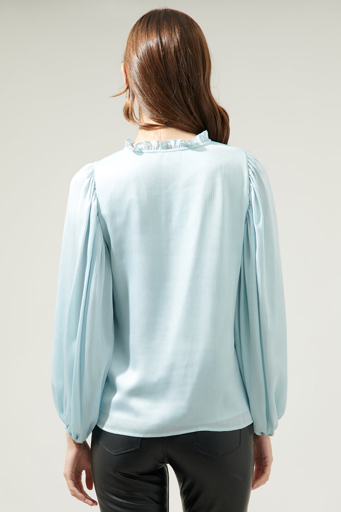 Hathaway Split Neck Long Sleeve Blouse