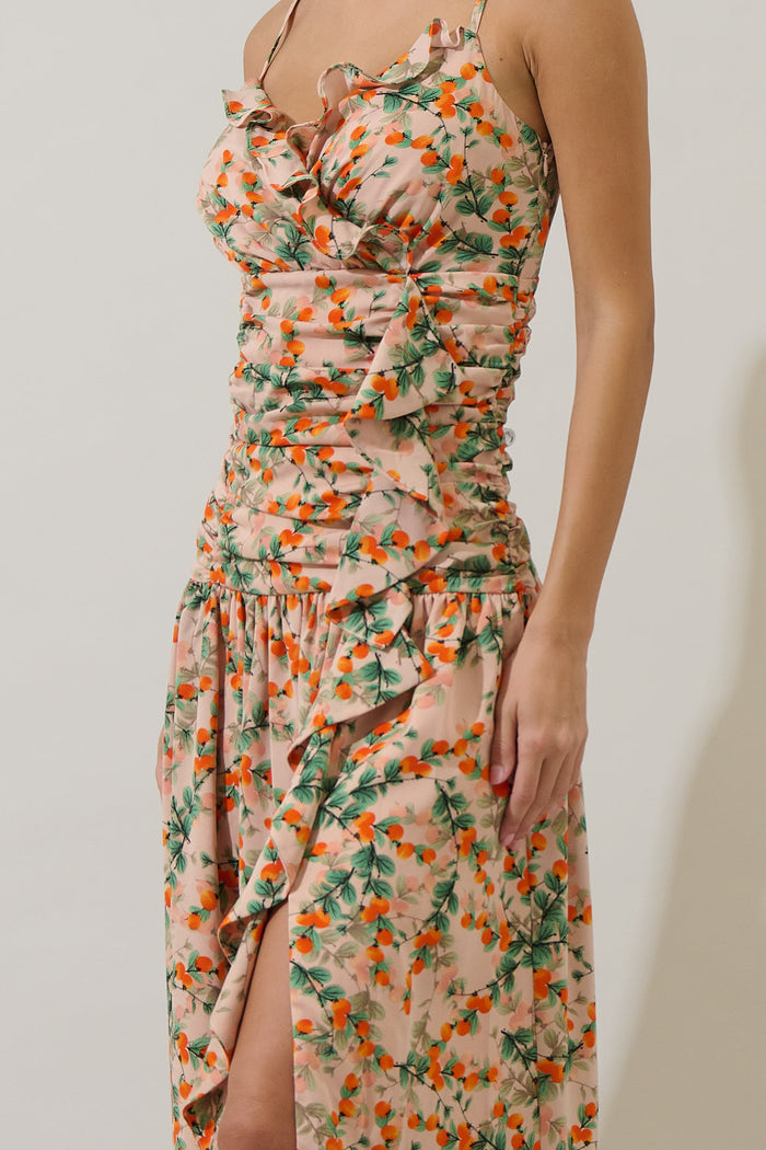 Heida Floral Bristol Ruched Maxi Dress