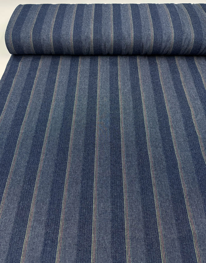 Indigo Painter’s Stripe Cotton Denim