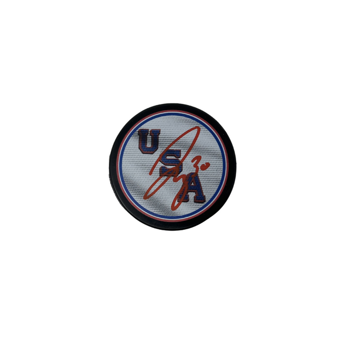 Jake Oettinger Signed USA Hockey Puck