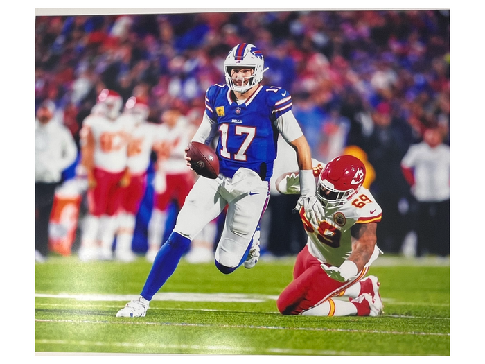 Josh Allen Unsigned vs. KC in Blue Photo