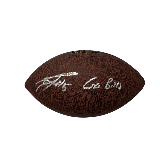 Joshua Palmer Signed Wilson Replica Football with "Go Bills"