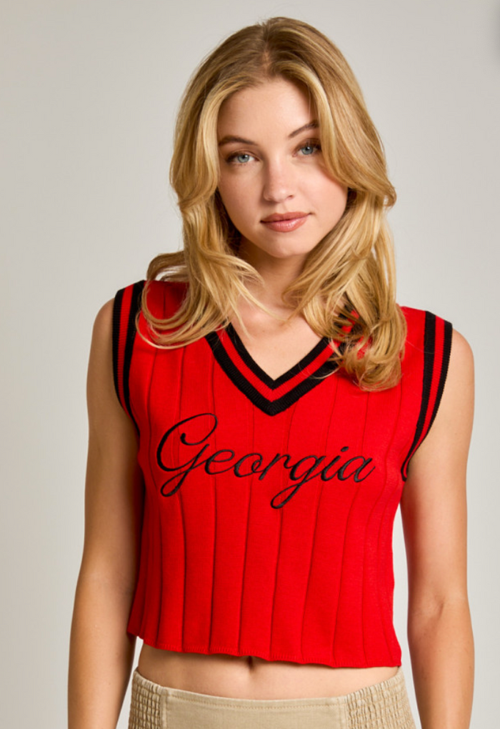 Le Lis V Neck Collegiate Sweatervest