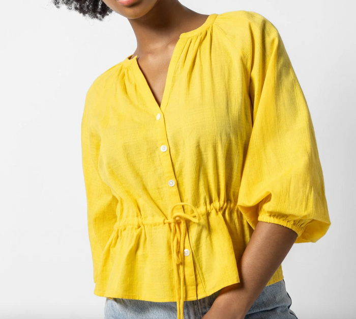 Lilla P Tie Waist Button Down