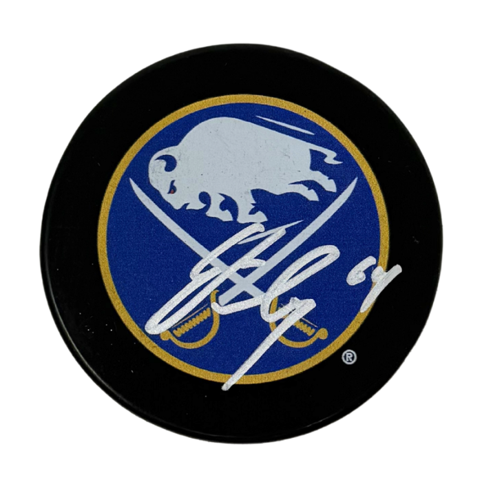 Logan Stanley Signed Buffalo Sabres Large Logo Hockey Puck