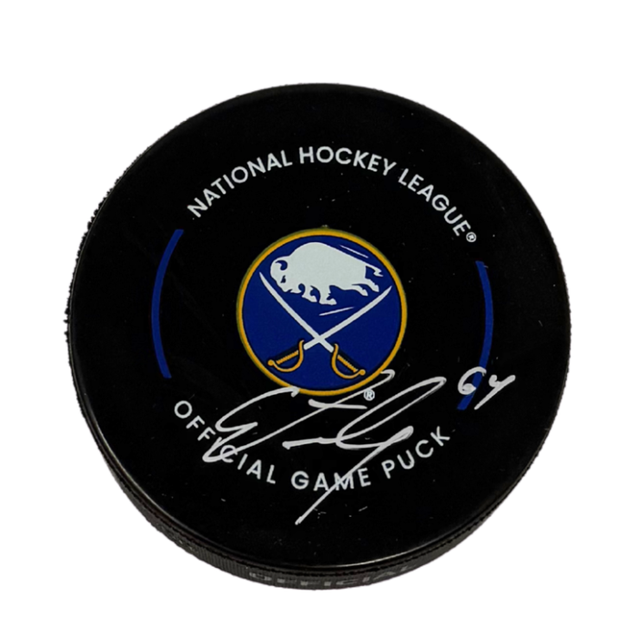 Logan Stanley Signed Buffalo Sabres Official Game Model Hockey Puck