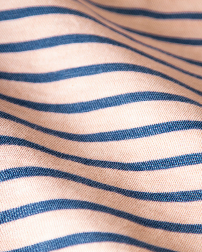 Long Sleeve Indigo Overdyed Polo in Faded Red