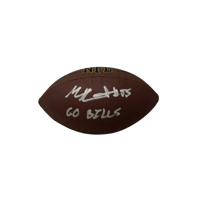Michael Hoecht Signed Wilson Replica Football with "Go Bills"