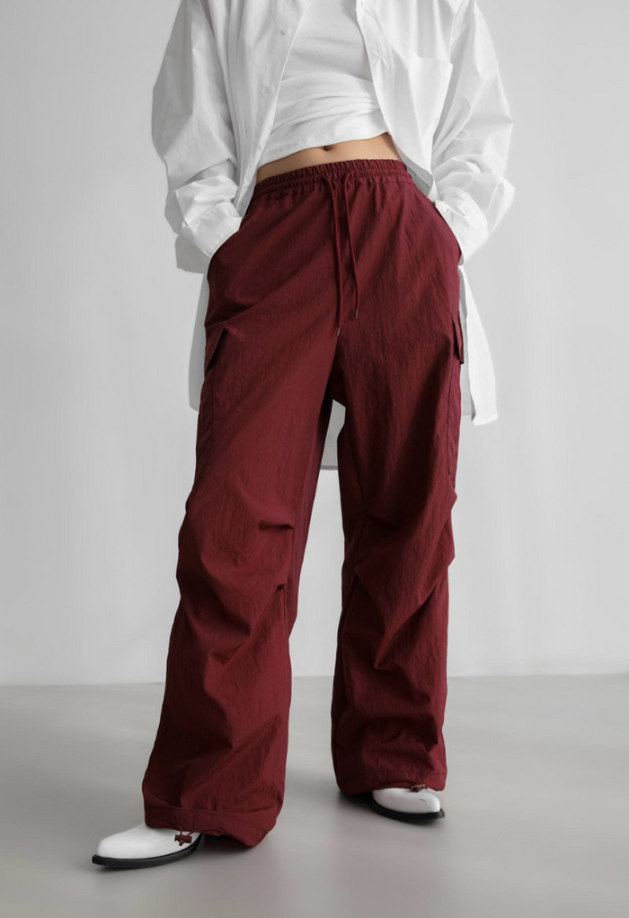 Nylon Cargo Jogger Pants
