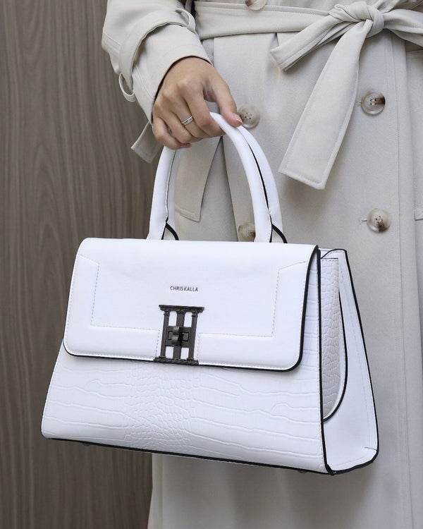 Off-White Vegan Leather Handbag for Women - Dubai Offers Today