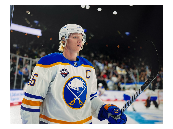 Rasmus Dahlin Unsigned Close Up in White Photo