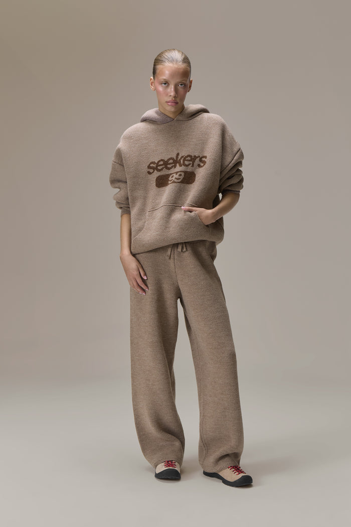 Seekers 99 Knit Hoodie in Soft Brown