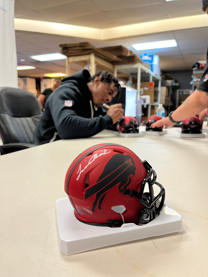 Skyler Bell Signed Buffalo Bills RAVE Speed Mini Helmet