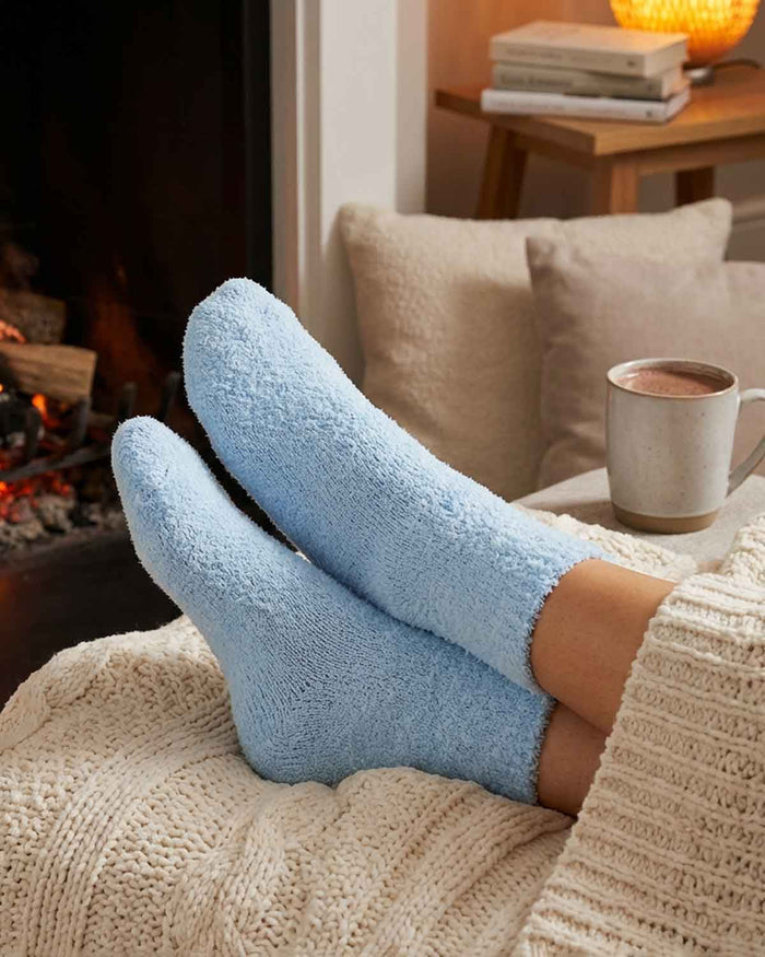 Slenderella Supersoft Bed Socks - Blue - Slenderella
