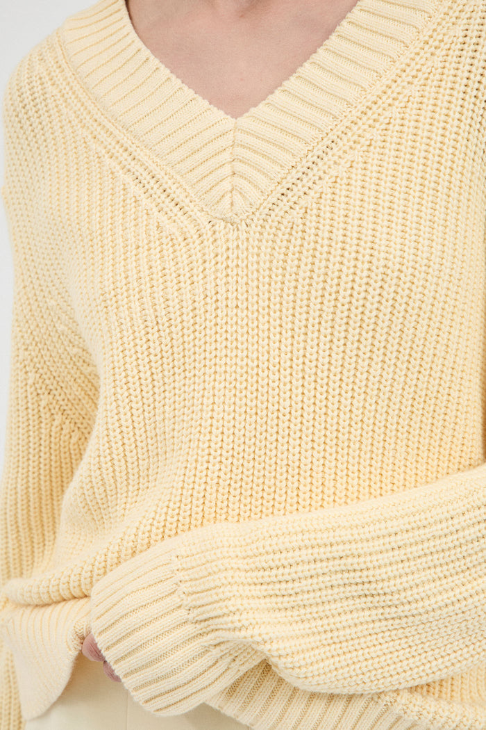 The Cotton Cashmere V-neck Knit