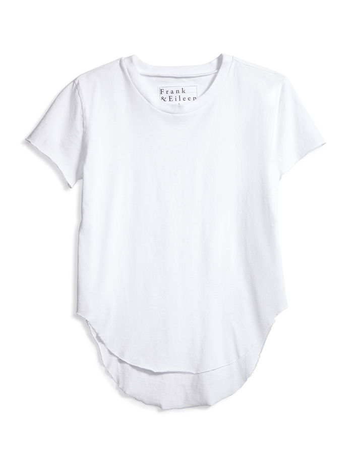 Flat front shot of White Frank & Eileen Theo Perfect Tee made in Heritage Jersey