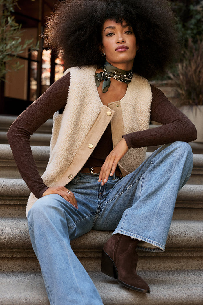 Tibi Scoop Mesh Top