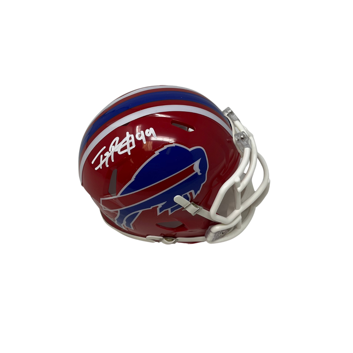 TJ Parker Signed Buffalo Bills Red Throwback Speed Mini Helmet