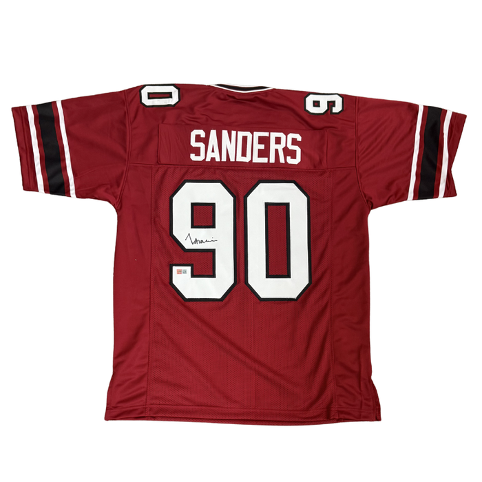 TJ Sanders Signed Pro-Style Red College Football Jersey