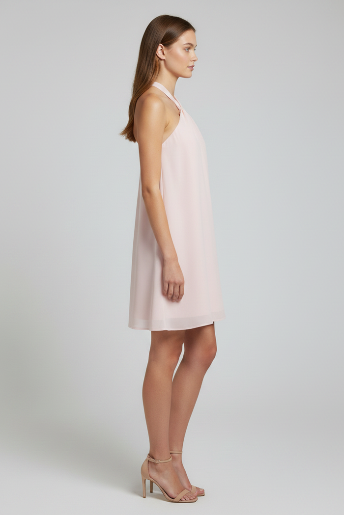 Twist Neck Halter Mini Dress