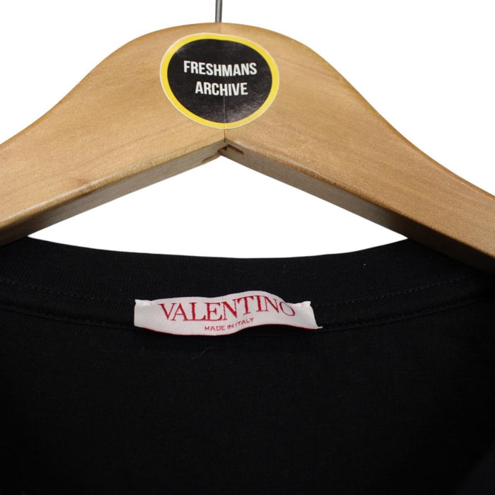 Valentino Black VLTN Logo Print Cotton Short Sleeve T-Shirt