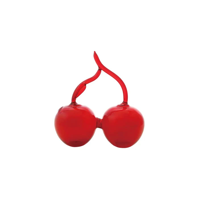 Vase Cherries Shaped Red Hand-Blown Glass