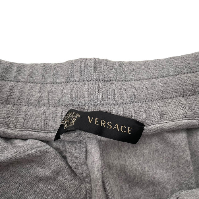 Versace Grey Logo Embroidered Cotton Tracksuit Bottoms / Joggers