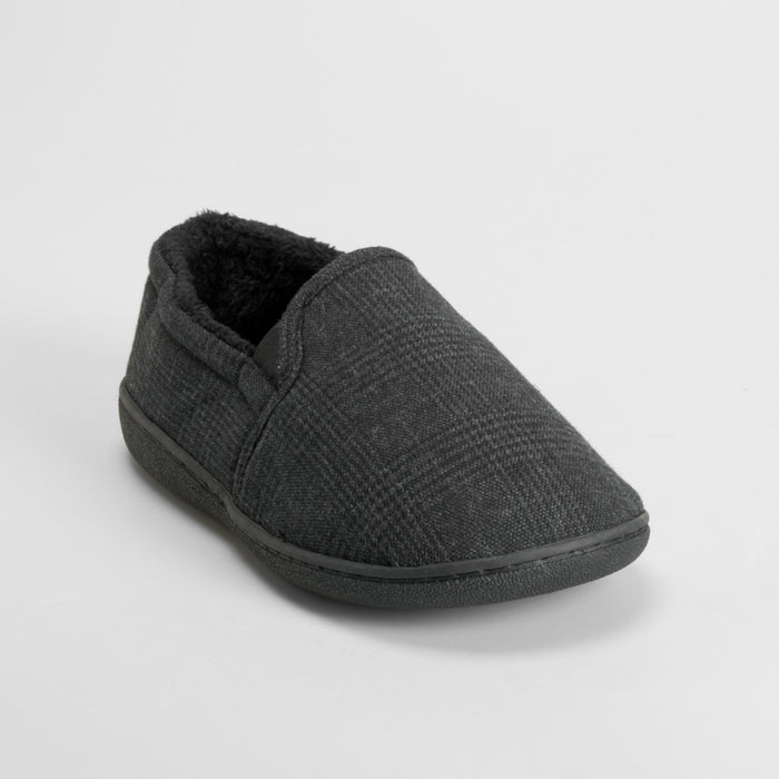 Zapatilla casa cerrada cuadros negra OLYNE
